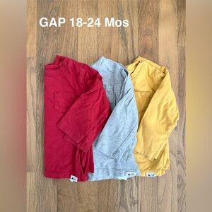 GAP Kids Long Sleeve Tees in Red, Gray, and Yellow